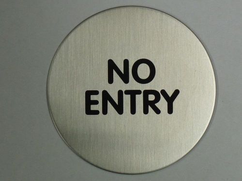 PICTO Durable signage brushed stainless steel stick on sign 4912 ?83mm NO ENTRY
