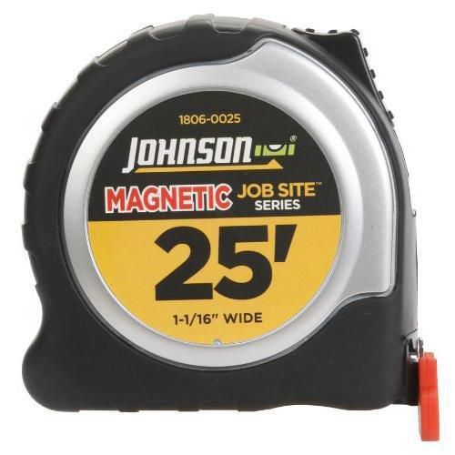 Johnson Level and Tool 1806-0025 25-Foot x 1 1/16-Inch JobSite Magnetic Tape New
