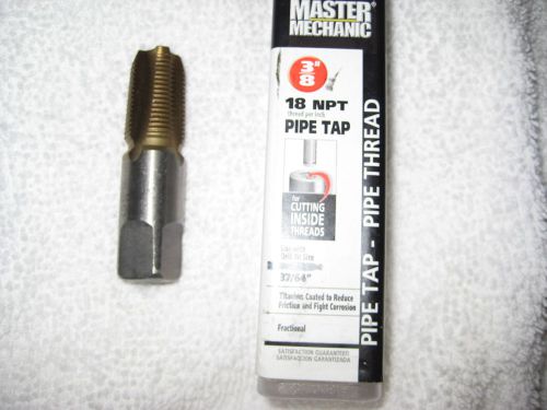 MASTER MECHAINIC TITANIUM COATED HIGH QUALITY 3/8&#034; X 18 NPT PIPE THREAD TAP