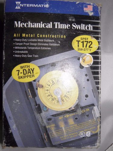 INTERMATIC MECHANICAL TIME SWITCH SPST T172 w/ 7 day skipper Industrial Grade