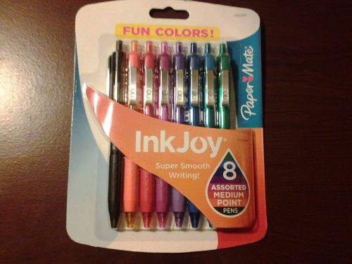 Inkjoy Retractable Medium Point Ballpoint Pens Assorted Colors Pack 8 Pack