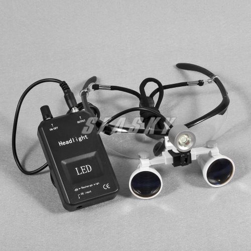 3.5 X Dentist Surgical Binocular Loupes Optical 420mm + LED Head Lamp Light BC