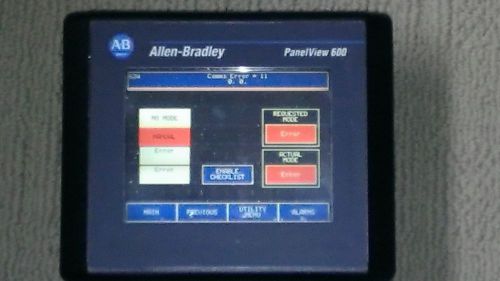 Panel View 600 color display, touch, Allen Bradley, RS232, Devicenet, 2711-T6C10