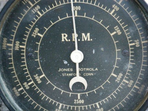 VTG JONES MOTROLA TACHOMETER TACH NAVY WITH WOOD BOX INDUSTRIAL STEAMPUNK GAUGE