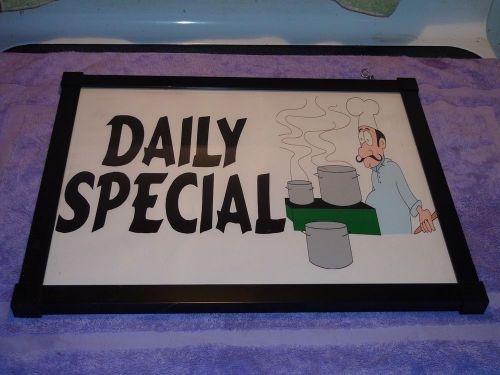 Handmade DAILY SPECIAL Restaurant Sign Diner Unique Double Sided Lucite Metal