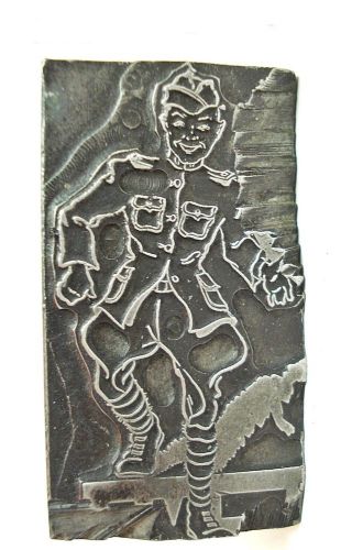 Vintage Letterpress Printing Printers Block, WWI ARMY SOLDIER world war one 1