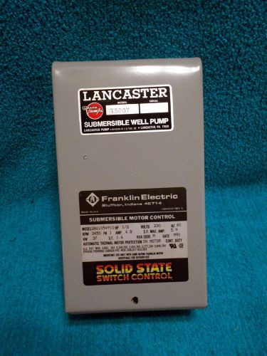 Lancaster franklin electric submersible well pump control t5007 2801054910 1/2hp for sale