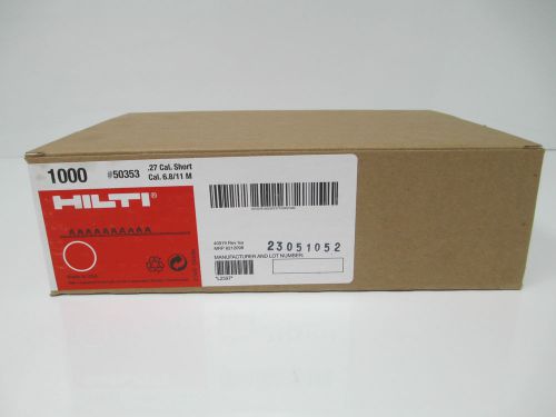 HILTI # 50353 .27 CAL SHORT  CAL 6.8/11 MM RED CASE OF 1,000 NEW IN PACKAGE