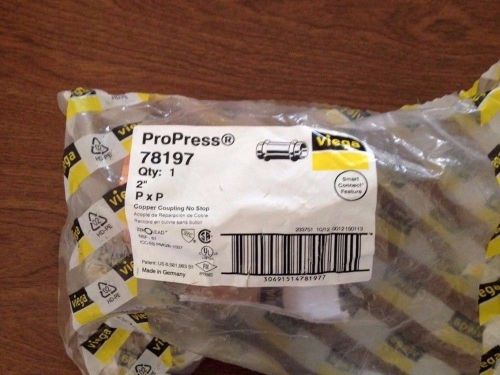 ***Two*** VIEGA 78197 PROPRESS  2&#034; COPPER COUPLINGs C x C   NO STOP FITTING