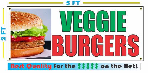 Veggie Burgers FC Banner Sign NEW Larger Size Best Quality for The $$$ Fair Food