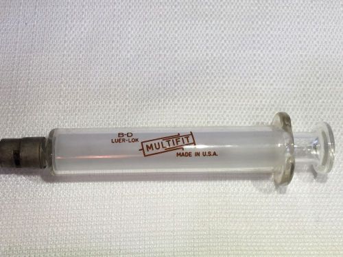 Vintage Luer-Lok B&amp;D Multifit 5CC Glass Syringe Free Shipping USA