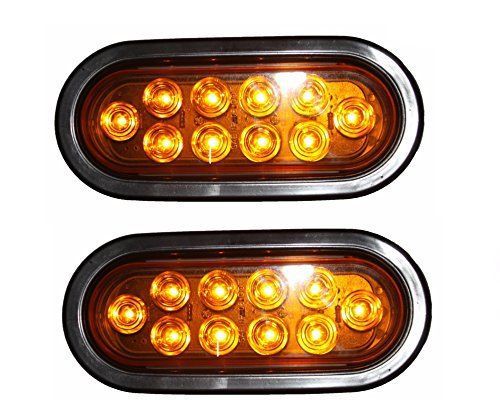 2KL-35100AK AMBER Oval 6&#034; Sealed LED Turn Signal and Parking Light Kit with Ligh