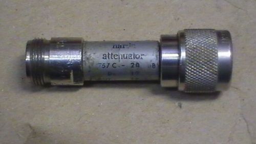 Narda 20 db attenuator 757c-20 type n rf ham test dc-12.4g 20db fixed attenuator for sale