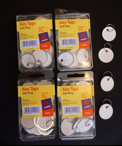 200 4x50 packs of avery 11025 whitekey tag, w/ metal rim, 1-1/4&#034; diameter nib for sale
