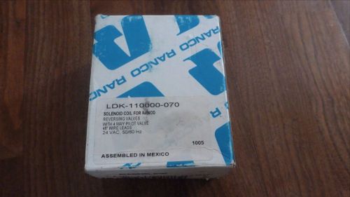 Ranco Solenoid Coil, LDK-110000-070, 24V , 48&#034; Wire Leads *New Old Stock*