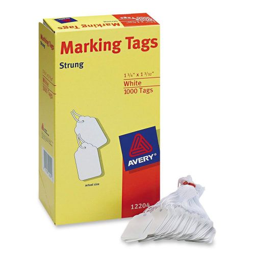 Avery white marking tags strung 1.75 x 1.093-inches pack of 1000 (12204) for sale