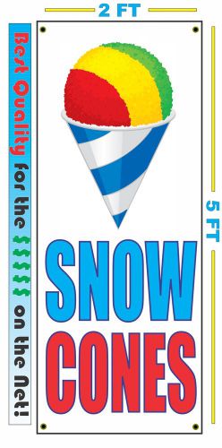 Snow Cones VERTICAL Banner Sign NEW LARGER Size Best Quality 4 the $$