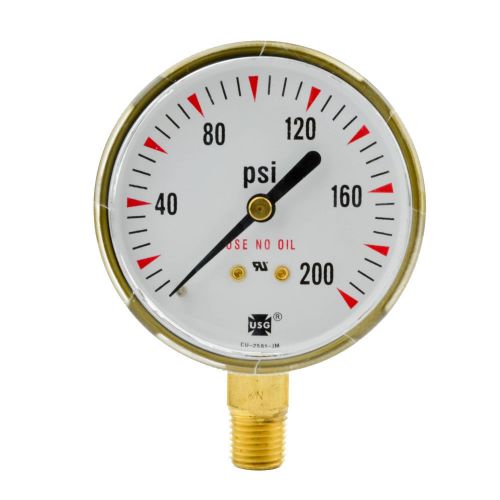 2-1/2&#034; x 200 psi welding regulator repair replacement gauge for oxygen for sale