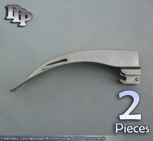 2 Pieces Of Fiberoptic Laryngoscope Mcintosh Blade # 4 Surgical DDP Instruments