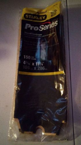 Stanley preseries drywall sandpaper 150 grit 10 sheets 4 3/16&#034; x 11 1/4&#034; new for sale