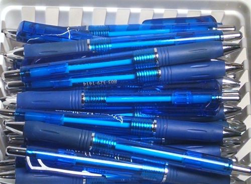 10 New Misprint Ballpoint Retractable Ink Pens, Blue (Clear)