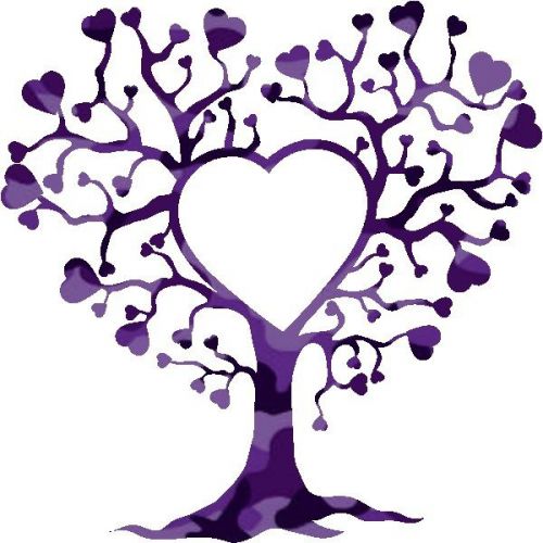 30 Custom Purple Camo Heart Tree Personalized Address Labels