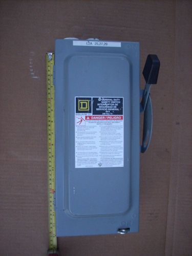 SQUARE D GENERAL DUTY SAFETY SWITCH BOX, 60A 240VAC, CATALOG. No. D322N, FUSIBLE