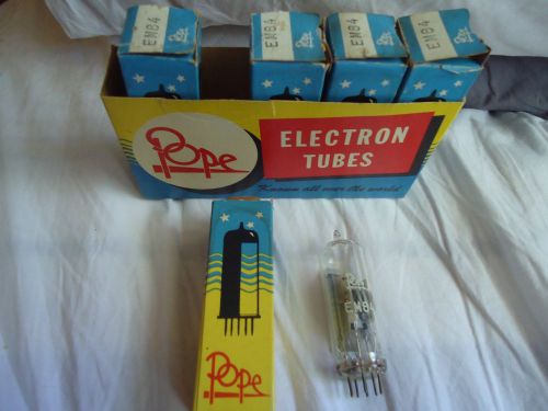 Mullard pope em84 five magic eye nos vintage boxed valves free airmail shipping for sale