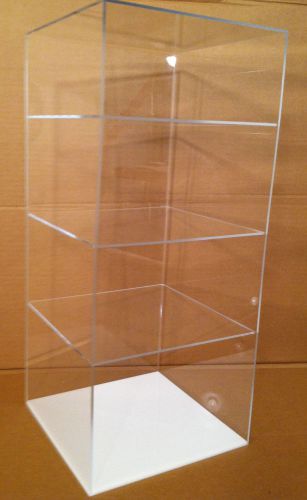Acrylic countertop display case 9&#034; x 9&#034; x 20.5&#034; showcase/ select shelves no door for sale