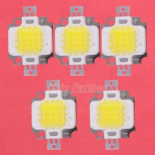 5PCS 10W Pure White High Power 900-1000LM 6000-6500K LED Lamp SMD Chips