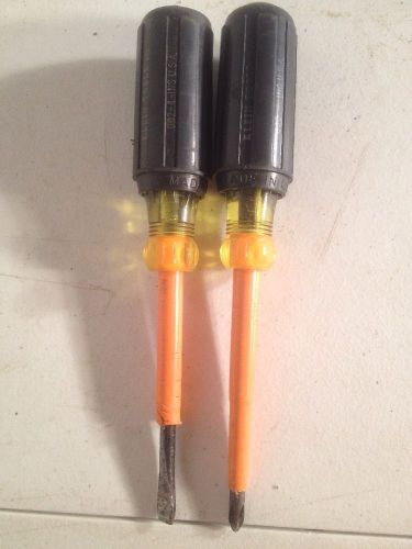 Klein Tools 33532-INS 2PC 4&#034; Insulated Screwdriver Kit (602-4-INS, 603-4-INS)