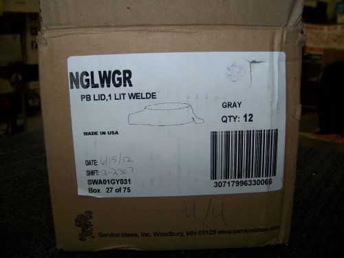 Service ideas pb lid, 1 lit welde gray 12 ea. # nglwgr new for sale