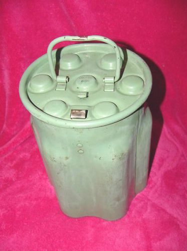 RARE Antique DAIRY MILK CREAMER STEEL CAN~HOLDS 6 QT BOTTLES w/HANDLE Toledo, OH