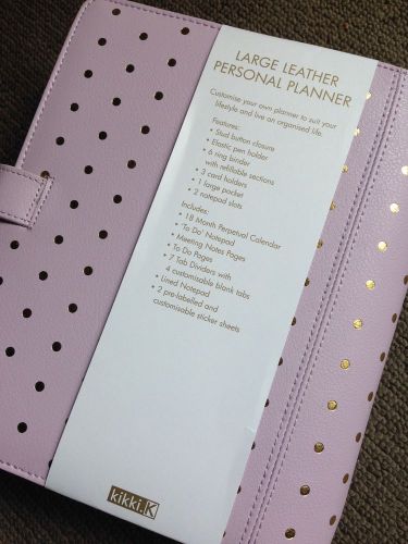 NEW! Lilac and Gold Kikki K Large Planner Agenda 2016