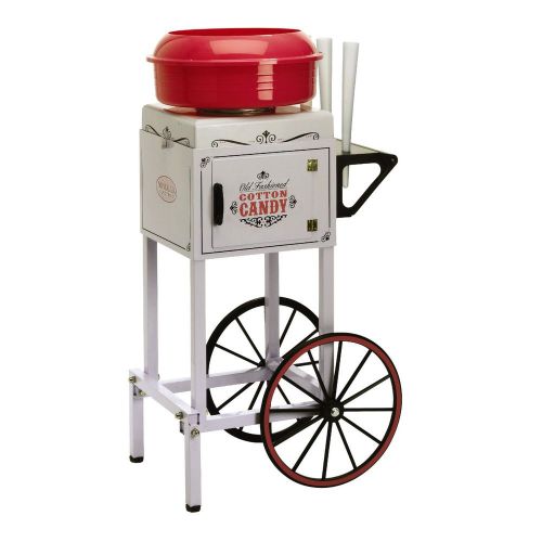 Cotton Candy Machine w/ Vintage Cart Stand, Hard Candy Sugar Floss Candy Spinner