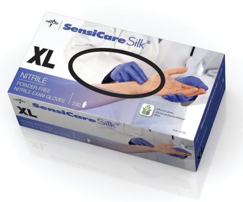 Medline SensiCare Silk Nitrile Exam Gloves XL 250