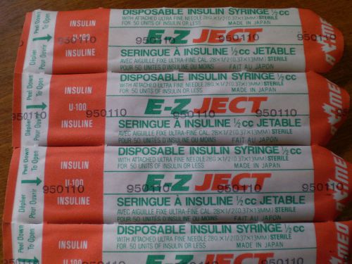 6 Disp 1/2CC Syringes 28 G with a n 1/2 inch