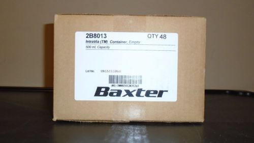 *NEW, UNOPENED* LOT of 48 Baxter IntraVia(TM) Container. 500mL Capacity.  2B8013