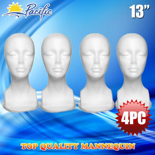 4pc 13&#034; styrofoam foam mannequin manikin head display wig hat glasses for sale