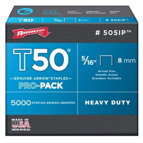 Arrow 505ip t50  5/16th pro-pack 5000 hd staples new/sealed for sale