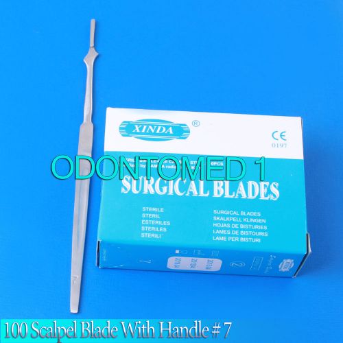 100 Scalpel Blades #12 + Scalpel Handle #7 Surgical Dental ENT Instruments