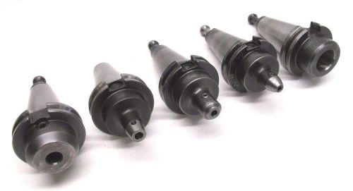 5 ASSORTED CAT40 ENDMILL TOOLHOLDERS - 3/16&#034;, 1/4&#034;, 5/16&#034;, 1/2&#034;, 1&#034;