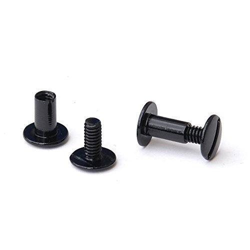 Trubind 3/8-inch black aluminum chicago screws, 100 sets (spb0308) for sale