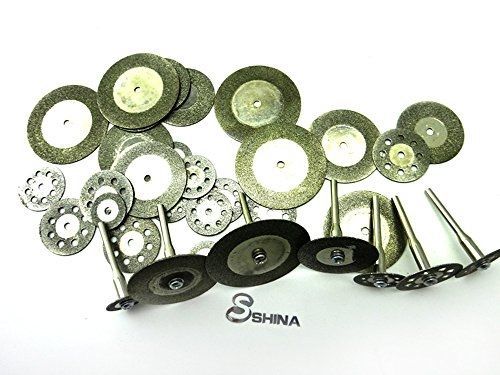 SHINA 10PC 16mm Diamond Coated Cutting Blade Wheels Discs for Dremel Rotary