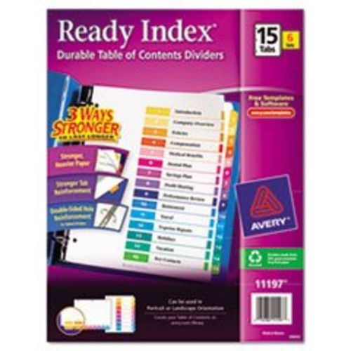 - Ready Index Contemporary Contents Divider, 1-15, Multicolor, Letter, 6 Sets...