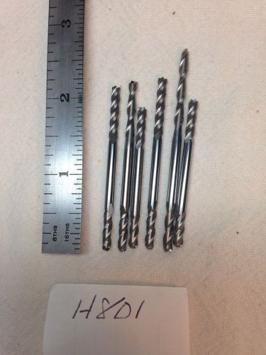 6 NEW 1/8&#034; SHANK CARBIDE END MILLS. 2, 3, 4 FL. DOUBLE END. BALL. USA MADE. H801