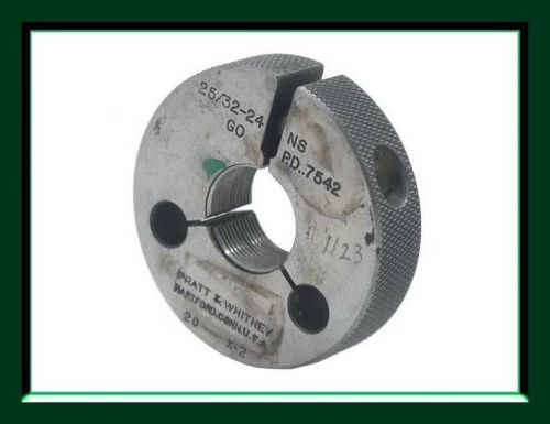 Pratt &amp; Whitney Ring Thread Gage 25/32 - 24 NS Go P.D. 0.7542&#034;