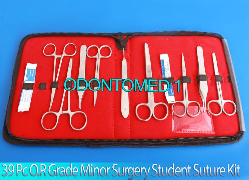 39 PC O.R GRADE MINOR SURGERY STUDENT SUTURE SURGICAL INSTRUMENTS SET KIT