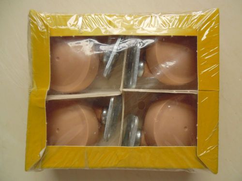 4 Shepherd Tan Casters 2 1/4&#034; Vintage New Sealed Vintage 1971