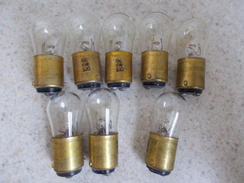 8 NOS New General Electric INDICATOR LAMPS 120V CLEAR 6 watts BULBS PUSH IN